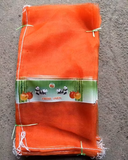 50X80cm Bright Red Tubular Circular Plastic Small PE/PP Net Bags Firewood Potato Garlic Onion Vegetable Packaging Mesh Bags